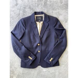 J Crew Schoolboy Blazer 2 Navy Blue Wool Blend Academia Old Money Quiet Luxury